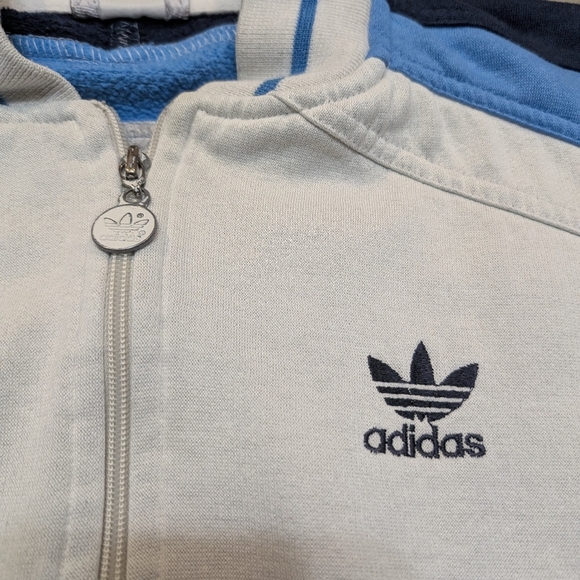 VTG 70s/80s Adidas Track Jacket White Blue Black Mens M? - Picture 4 of 9